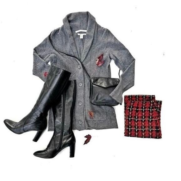 Red Tartan Check Mini Skirt | Holiday Edit | Boston Proper Fall Winter Look  EUC - Picture 9 of 9